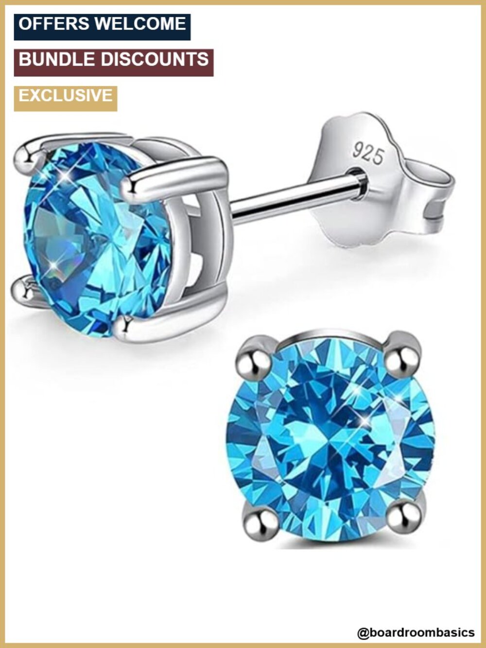 Sterling Silver CZ Birthstone Stud Earrings 6mm Sparkle